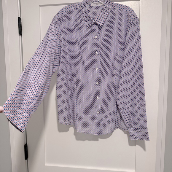 Amina Rubinacci Silk Long Sleeve Collared Button Down, Size 52 (US 14/16) - Picture 5 of 5